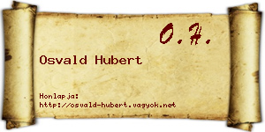 Osvald Hubert névjegykártya